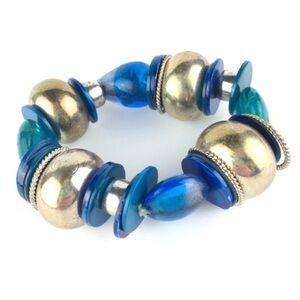 WORLD MARKET Bracelet Big Bauble Bead Brass Chunky Metal Y2K Style Boho Hippie